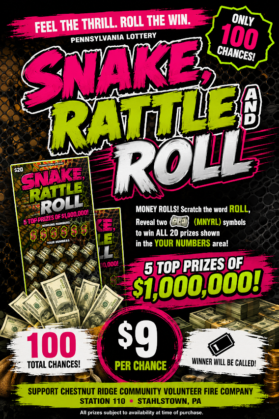 SNAKE, RATTLE and ROLL Lottery Raffle